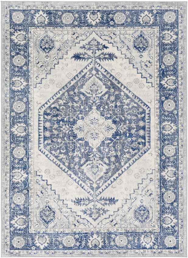 Lubbinge Traditional Navy Area Rug