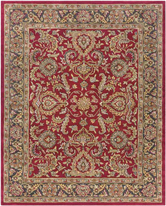 Palaiseau Traditional Bright Red Area Rug