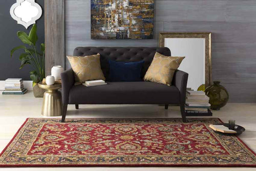 Palaiseau Traditional Bright Red Area Rug