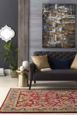 Palaiseau Traditional Bright Red Area Rug