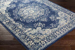 Leek Traditional Denim Area Rug