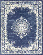 Leek Traditional Denim Area Rug