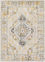Burum Traditional Yellow Area Rug