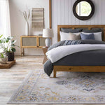 Burum Traditional Yellow Area Rug