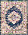 Zwilbroek Traditional Denim Area Rug