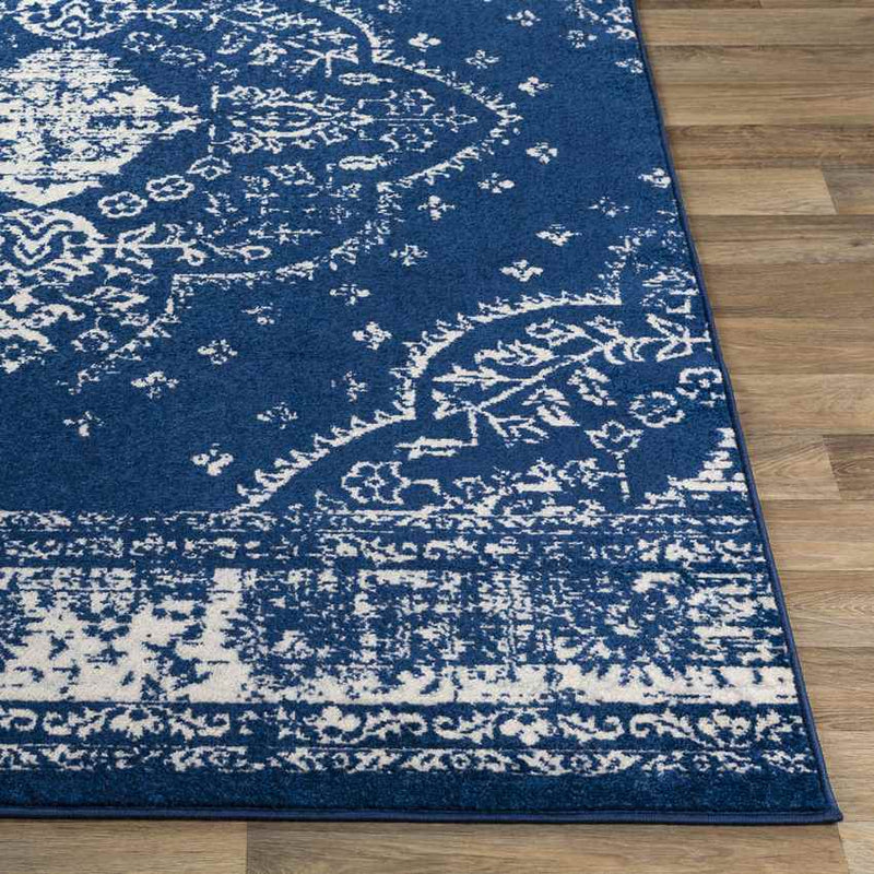 Blauwhuis Traditional Dark Blue Area Rug