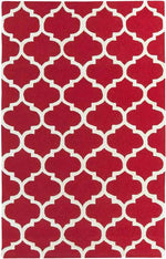 Rimini Cottage Bright Red Area Rug