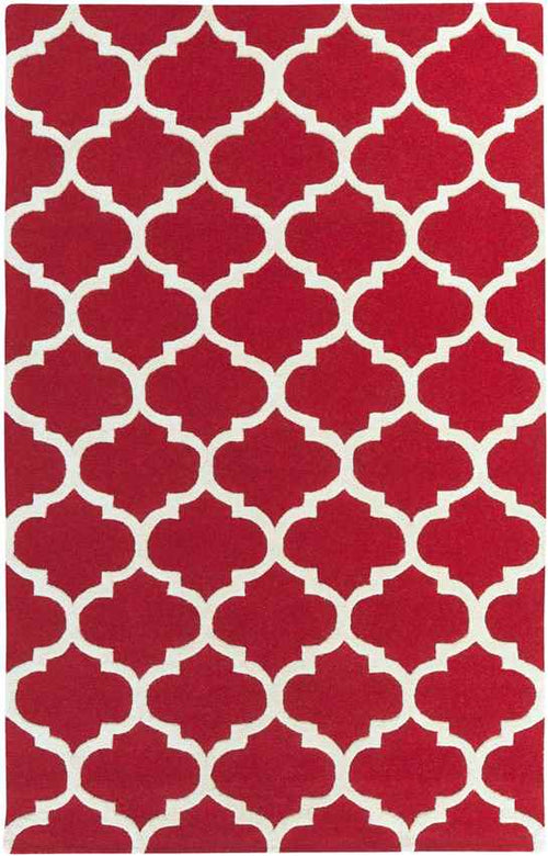 Rimini Cottage Bright Red Area Rug