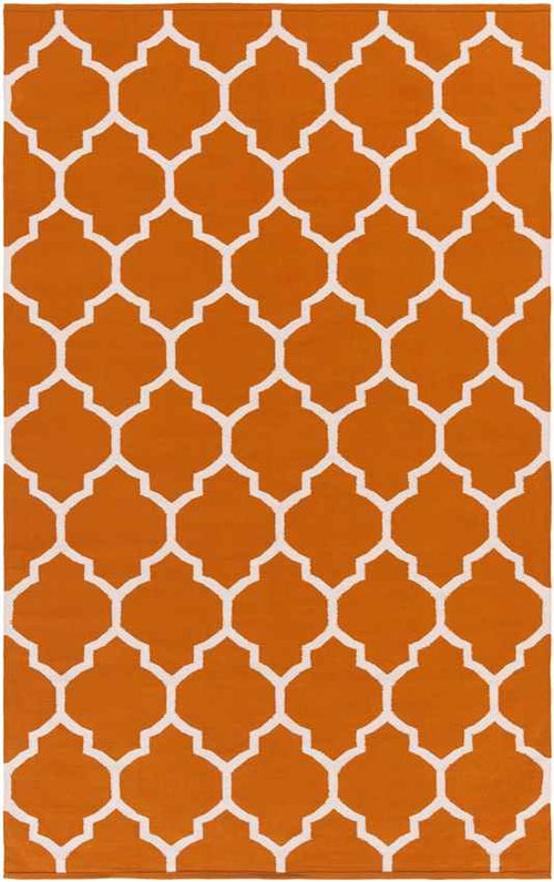 Zelhem Modern Bright Orange Area Rug