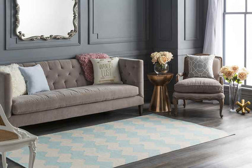 Zetten Modern Aqua Area Rug