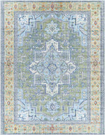 Ballum Traditional Sky Blue Area Rug