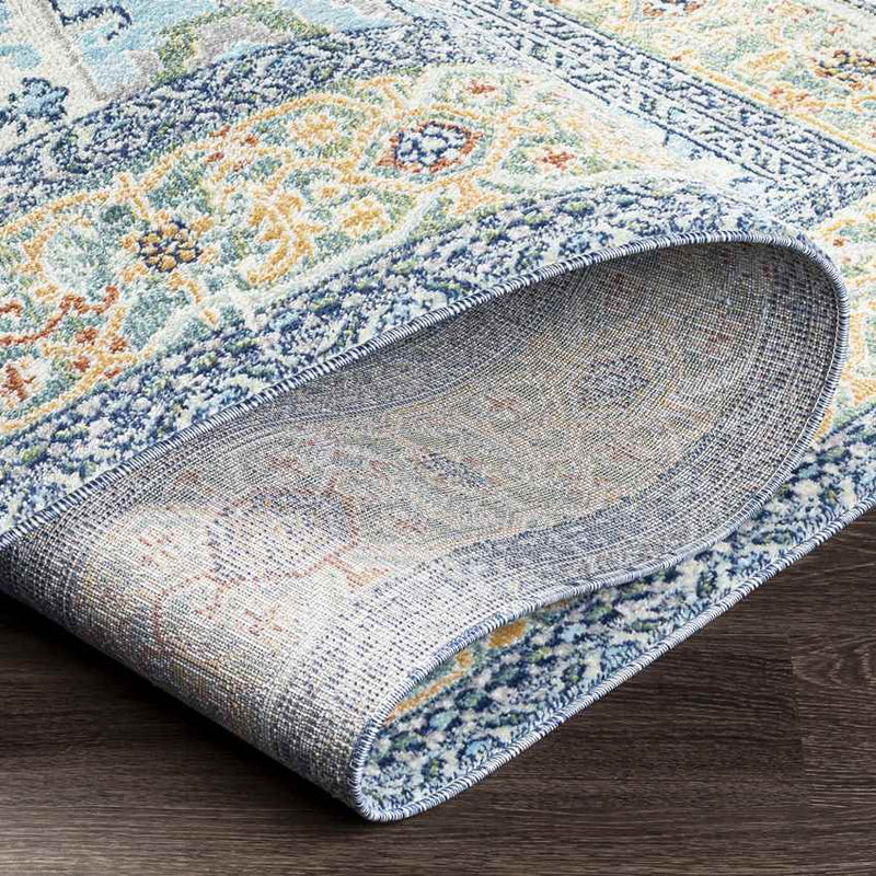 Ballum Traditional Sky Blue Area Rug