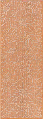 Broekoord Traditional Bright Orange Area Rug