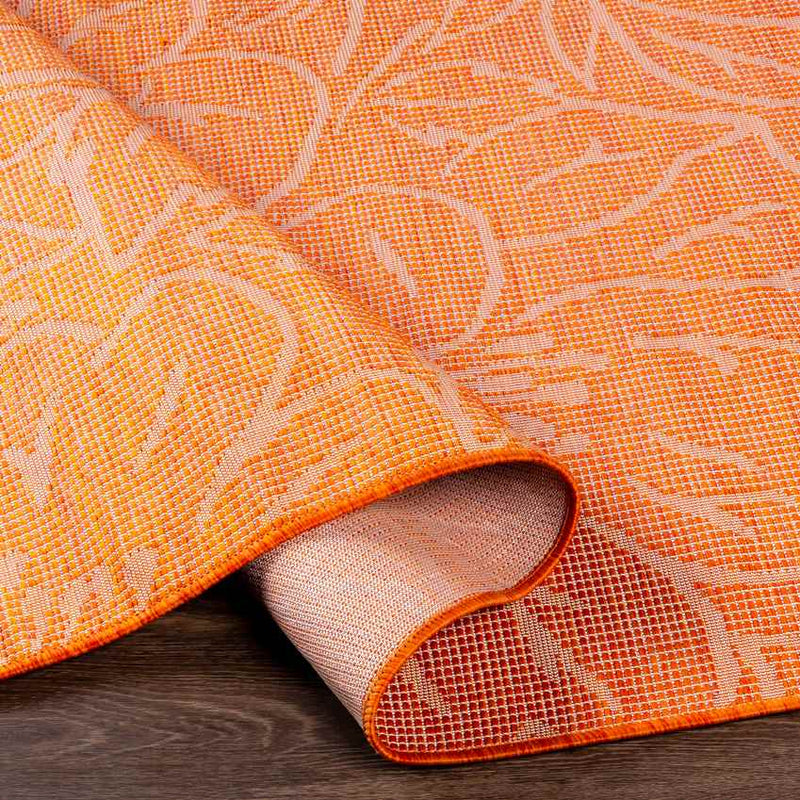 Broekoord Traditional Bright Orange Area Rug