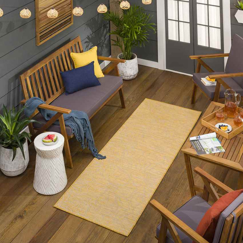 Broekoord Traditional Bright Yellow Area Rug