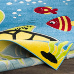 Puiflijk Modern Sky Blue Area Rug