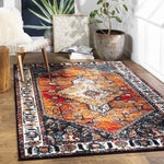 Koudhoorn Traditional Bright Orange Area Rug