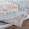 Laren Traditional Aqua Washable Area Rug