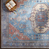Laren Traditional Aqua Washable Area Rug
