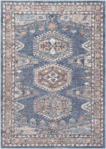 Grave Traditional Navy Area Rug