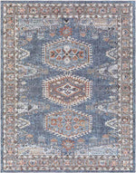 Grave Traditional Navy Area Rug