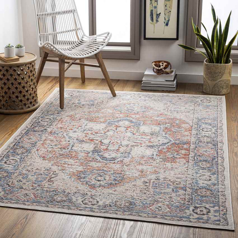 Grazen Traditional Bright Orange Area Rug
