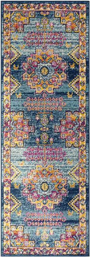 Halfmijl Traditional Navy Area Rug