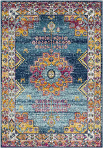 Halfmijl Traditional Navy Area Rug