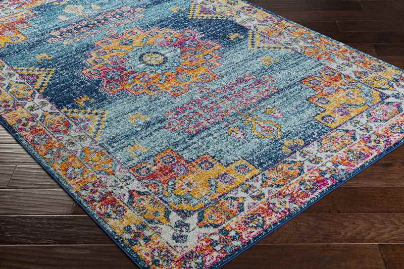 Halfmijl Traditional Navy Area Rug