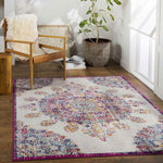 Hooghout Traditional Bright Pink Area Rug