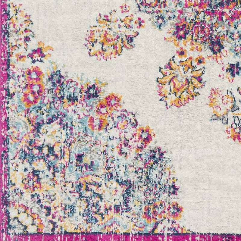 Hooghout Traditional Bright Pink Area Rug