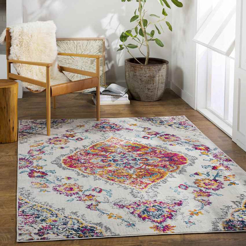 Brongerga Traditional Bright Pink Area Rug