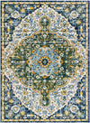Horzik Traditional Dark Green Area Rug