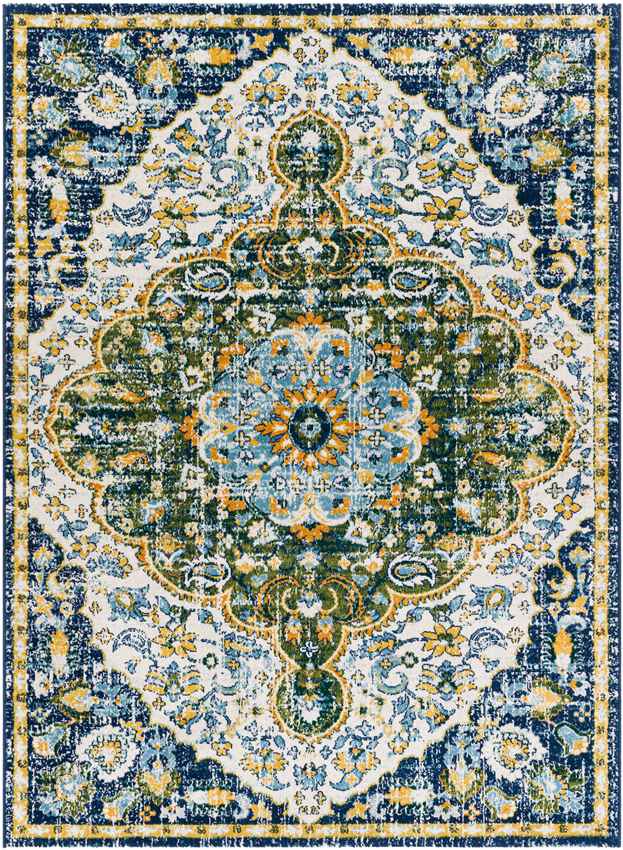 Horzik Traditional Dark Green Area Rug