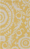 Kaarschot Traditional Yellow/Ivory Area Rug