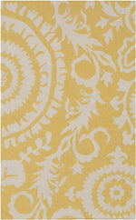 Kaarschot Traditional Yellow/Ivory Area Rug