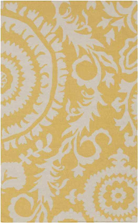 Kaarschot Traditional Yellow/Ivory Area Rug