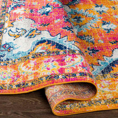 Kreijl Traditional Bright Orange Area Rug