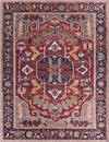 Lith Traditional Bright Red Area Rug
