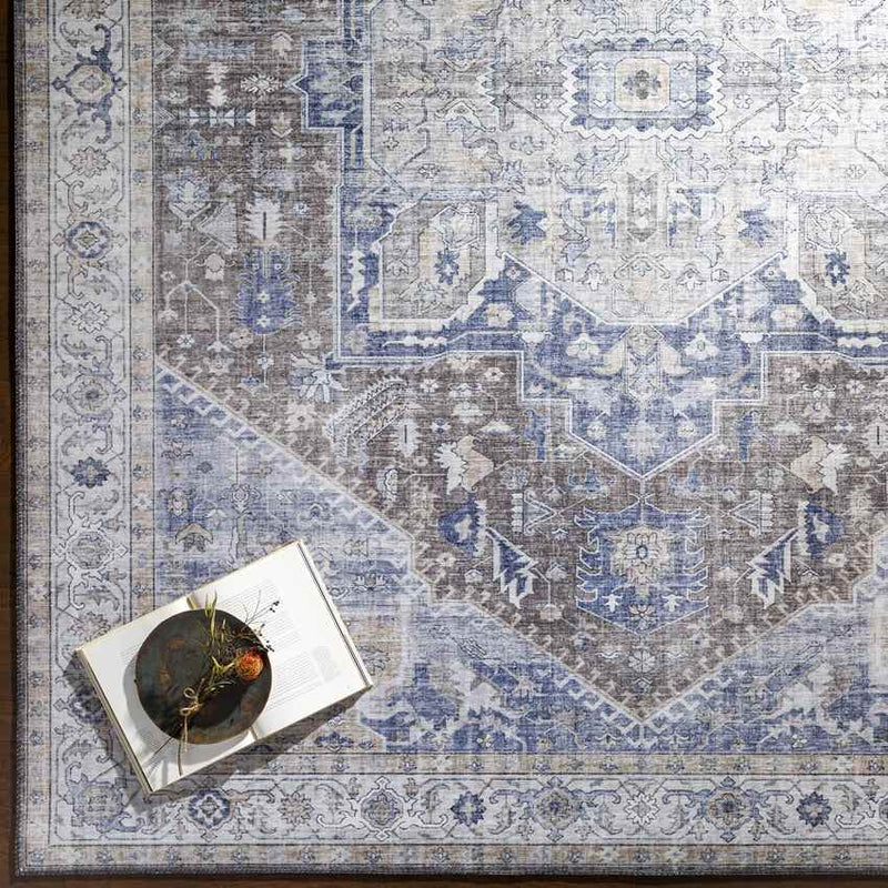Maasdriel Traditional Dark Blue Area Rug