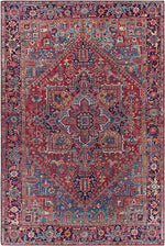 Looneind Traditional Dark Red Area Rug