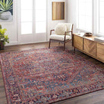 Looneind Traditional Dark Red Area Rug