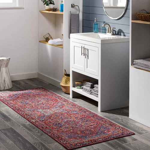 Looneind Traditional Dark Red Area Rug