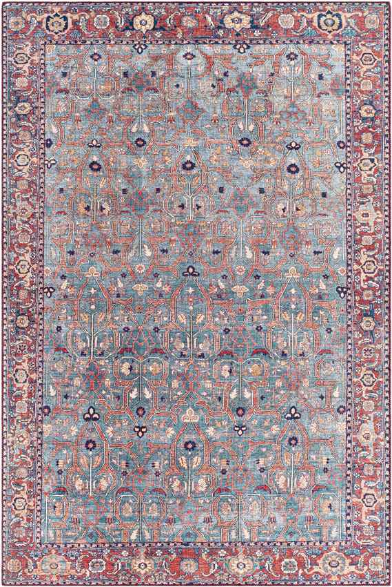 Luissel Traditional Brick Red Area Rug