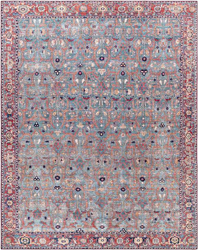 Luissel Traditional Brick Red Area Rug