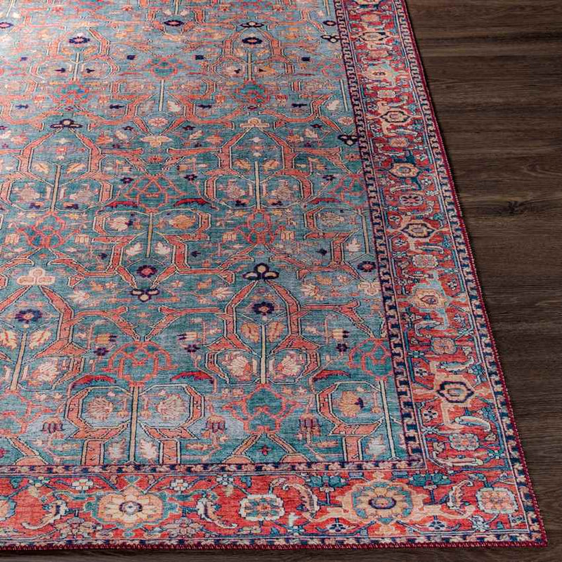 Luissel Traditional Brick Red Area Rug