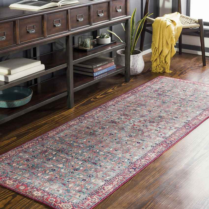 Luissel Traditional Brick Red Area Rug