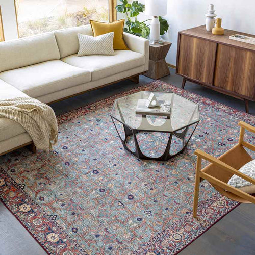 Luissel Traditional Brick Red Area Rug