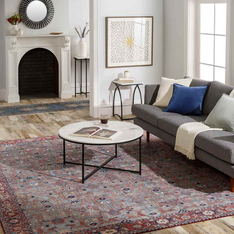 Luissel Traditional Brick Red Area Rug