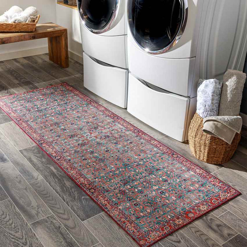 Luissel Traditional Brick Red Area Rug
